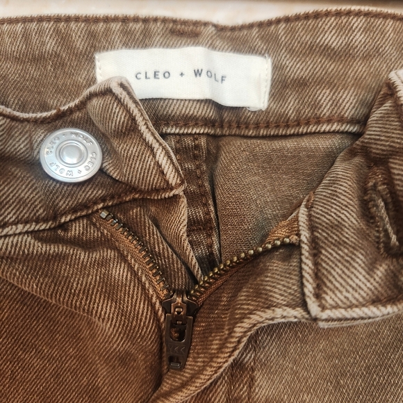 Cleo + Wolf High Rise Cropped Straight Jeans Size 29 - Picture 3 of 6